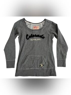 Vintage Campus Heritage Gray Colorado Buffaloes Scoop Neck Pullover